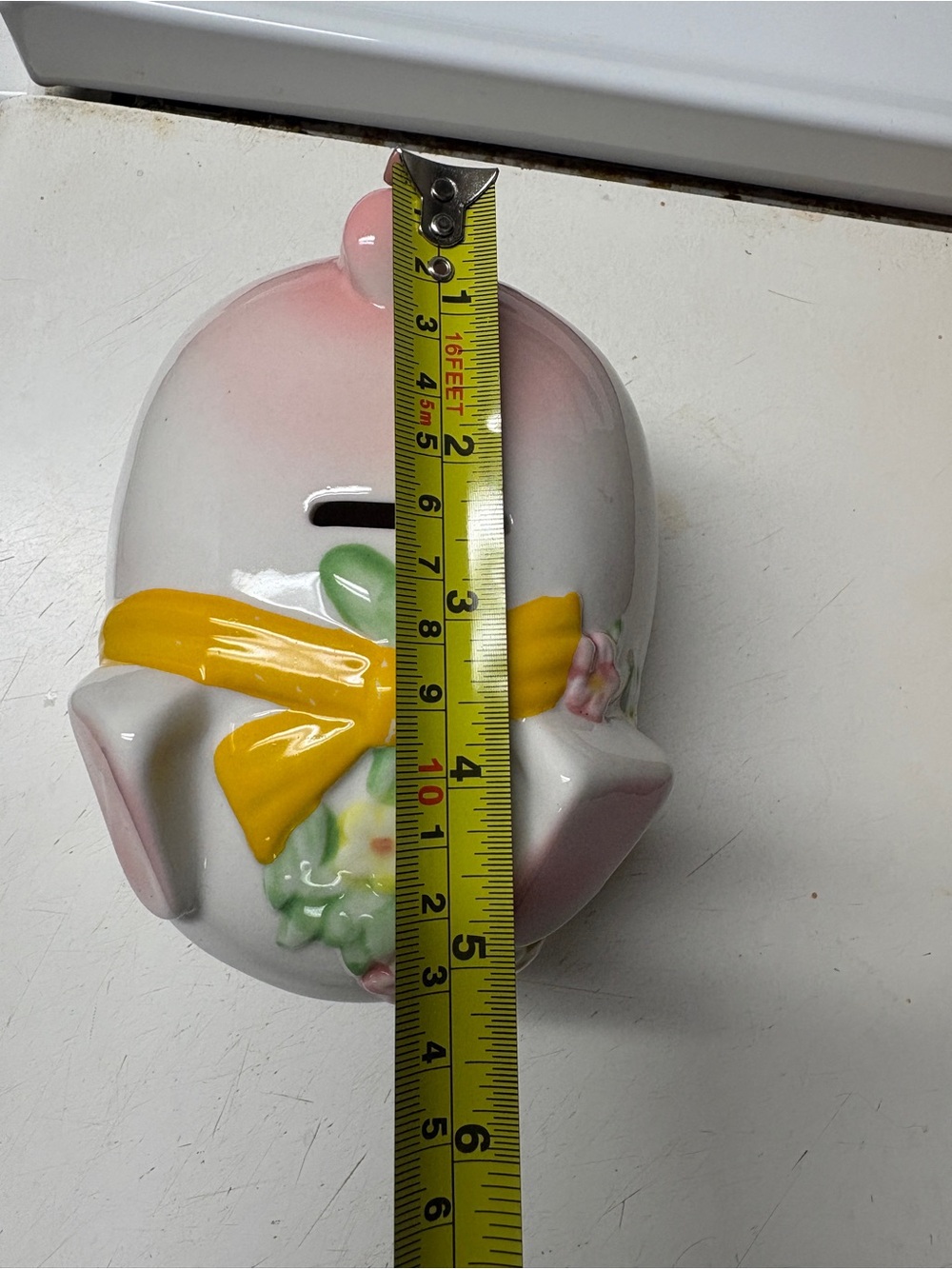 MCM Kitschy Ceramic Piggy Bank - Yellow Bow - Picture 8 of 10